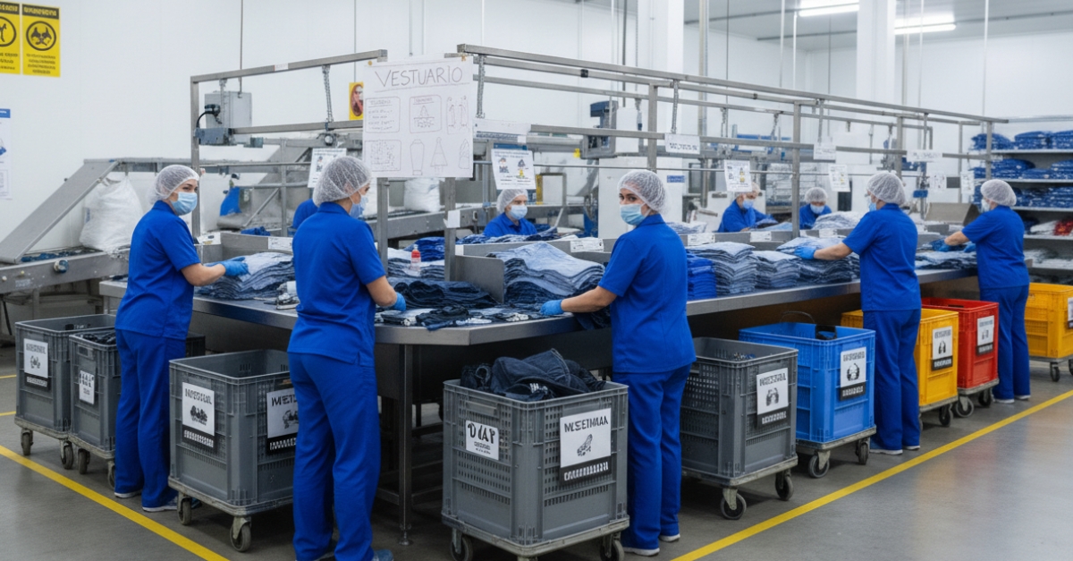 ¿Cómo se realiza la separación y clasificación del vestuario laboral?